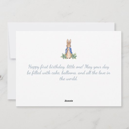 Personaliseer de naam van het kind Peter 1st Verja Feestdagenkaart (Achterkant)