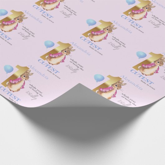Personaliseer de naam van het kind Peter het Konij Cadeaupapier (Hoek)