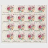 Personaliseer de Namen van het Vertrouwen Roze & G Cadeaupapier (Vlak)
