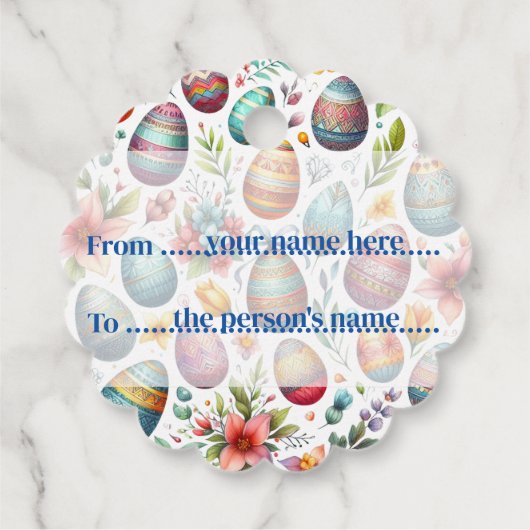 Personaliseer de paasgeschenken Lente bloemen Labe Bedankjes Labels (Achterkant)