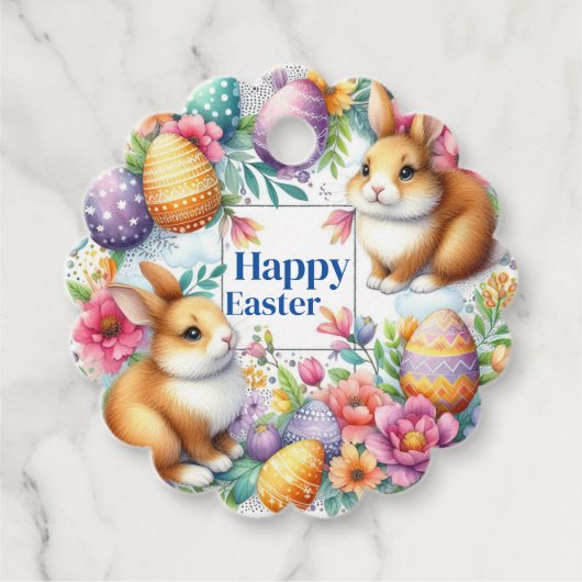 Personaliseer de paasgeschenken Lente bloemen Labe Bedankjes Labels (Voorkant)