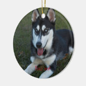 Personaliseer de puppy Siberian Husky Keramisch Ornament (Links)