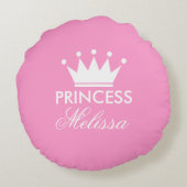 Personaliseer de roze prinses kroon rond de gooi v kussen (Achterkant)
