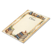 Personaliseer de Schattigee grillige boekenrand Notitieblok (Schuin)