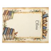 Personaliseer de Schattigee grillige boekenrand Notitieblok (Voorkant)