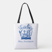 Personaliseer de schotel van de leraar voor de ler tote bag (Achterkant)