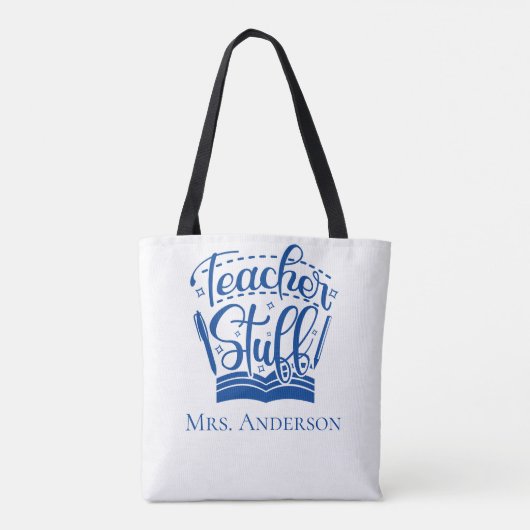 Personaliseer de schotel van de leraar voor de ler tote bag (Achterkant)