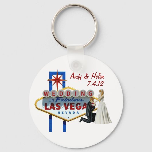Personaliseer de Sleutelhanger Las Vegas Wedding K (Voorkant)