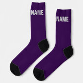 Personaliseer DE TEAMNAAM Paarse Sokken (Links)