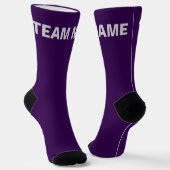 Personaliseer DE TEAMNAAM Paarse Sokken (Gebogen)