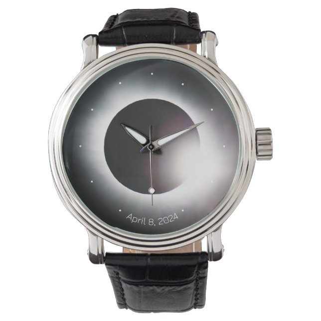 Personaliseer de totale zonsverduistering 2024 horloge (Voorkant)