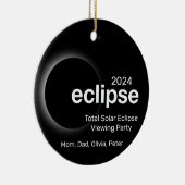 Personaliseer de totale zonsverduistering 2024 keramisch ornament (Rechts)