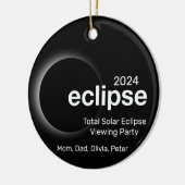 Personaliseer de totale zonsverduistering 2024 keramisch ornament (Links)