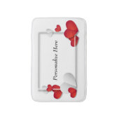 Personaliseer de Valentijn Romantic Red Hearts Badmat (Voorkant Verticaal)