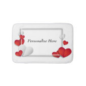 Personaliseer de Valentijn Romantic Red Hearts Badmat (Voorkant)