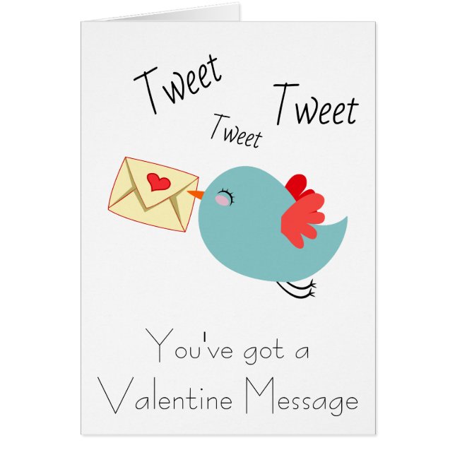 Personaliseer de Valentijnse Kaart Tweet Love (Voorkant)