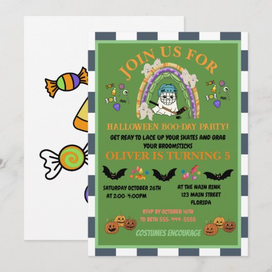 Personaliseer de verjaardag van Halloween-kinderen Kaart (Voorkant / Achterkant)