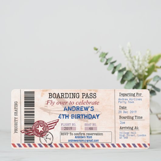 Personaliseer de verjaardagsuitnodiging van kinder kaart (Staand voorkant)