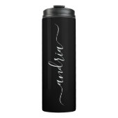 Personaliseer de verticale witte scriptnaam op zwa thermosbeker (Voorkant)
