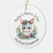 Personaliseer de voornaam en het jaar van de Baby Keramisch Ornament (Links)