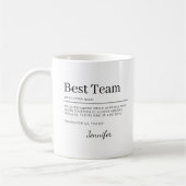 Personaliseer de waardering van het beste team en  koffiemok (Links)