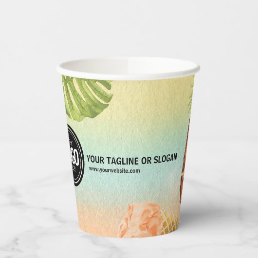 Personaliseer de waterverf-ijs voor zakelijke logo papieren bekers (Links)