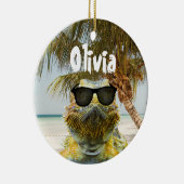 Personaliseer de zomerstrandpret keramisch ornament (Rechts)