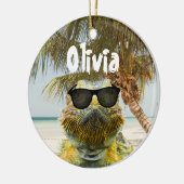 Personaliseer de zomerstrandpret keramisch ornament (Links)