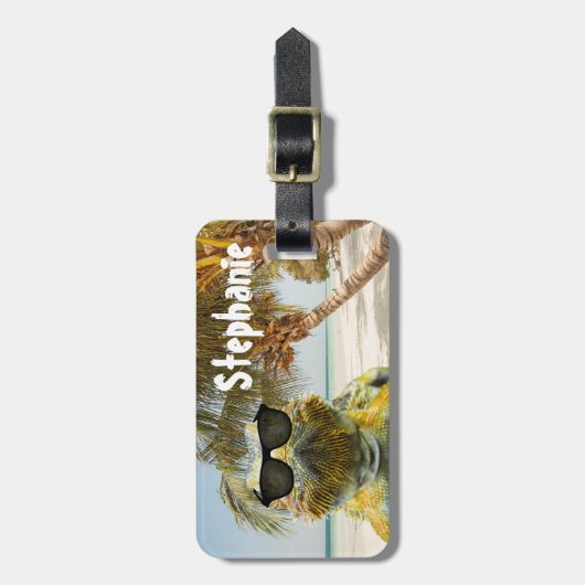 Personaliseer de zomervakantieband bagagelabel (Voorkant verticaal)