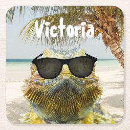 Personaliseer de zomervakantieband kartonnen onderzetters