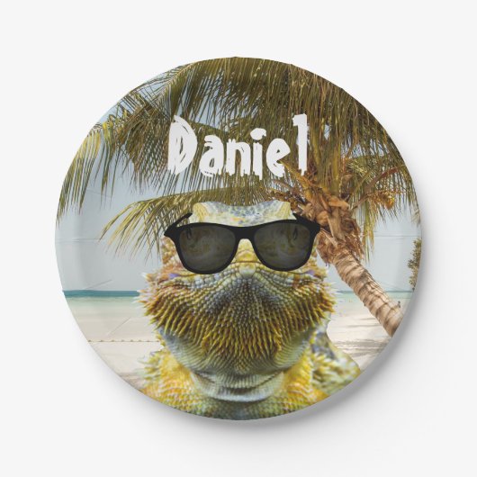 Personaliseer de zomervakantieband papieren bordje (Voorkant)