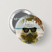 Personaliseer de zomervakantieband ronde button 5,7 cm (Voorkant /achterkant)