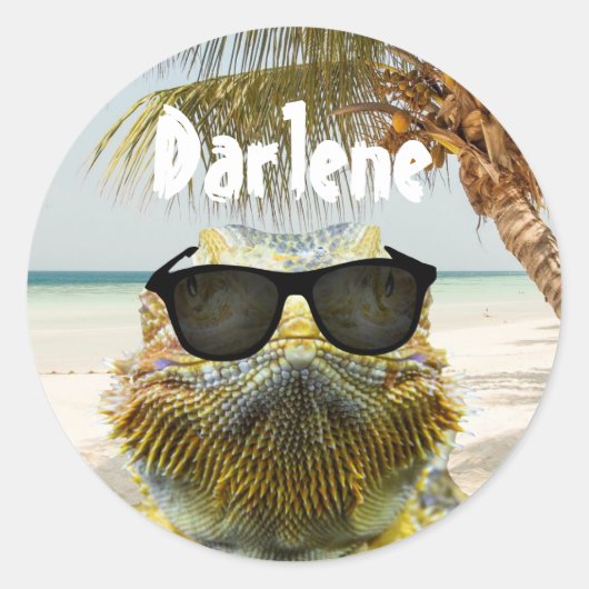 Personaliseer de zomervakantieband ronde sticker (Voorkant)