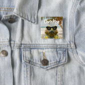 Personaliseer de zomervakantieband vierkante button 5,1 cm (In situ)