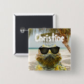 Personaliseer de zomervakantieband vierkante button 5,1 cm (Voorkant /achterkant)