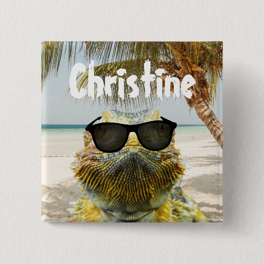 Personaliseer de zomervakantieband vierkante button 5,1 cm (Voorkant)