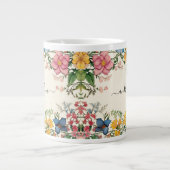 Personaliseer de zwarte scriptnaam,  Wildflower Grote Koffiekop (Voorkant)