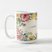 Personaliseer de zwarte scriptnaam,  Wildflower Koffiemok (Links)