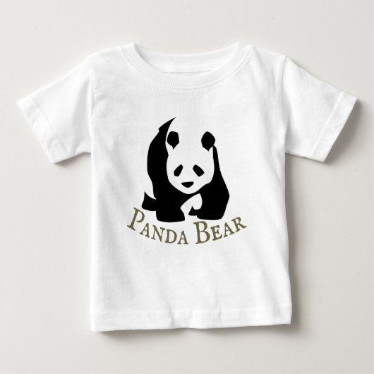Personaliseer de zwarte witte Panda Beer Baby T-Sh (Voorkant)