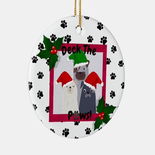 Personaliseer Deck the Paws Ornament Pet Lovers (Rechts)