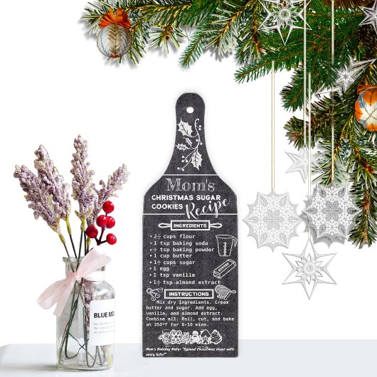 Personaliseer decoratieve kerstrecepten snijplank