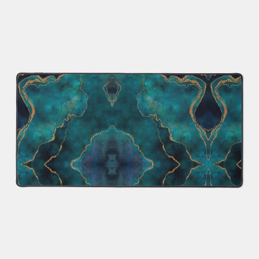 Personaliseer Desk Mat - Marmeren Gouden Aderen (Voorkant)