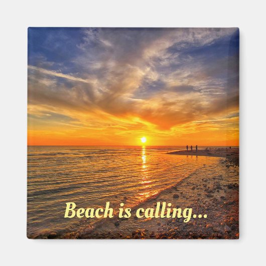 Personaliseer deze 2 Inch Square Beach Magnet (Voorkant)