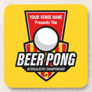 Personaliseer deze Beer Pong Logo Bier Onderzetter