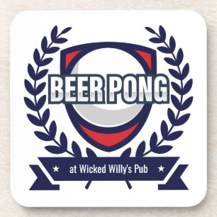 Personaliseer deze Beer Pong Logo Bier Onderzetter