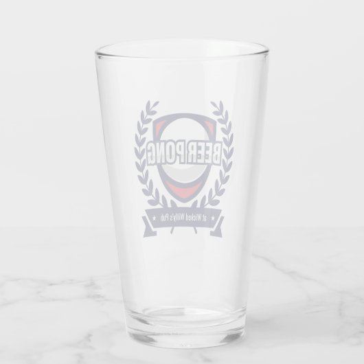 Personaliseer deze Beer Pong Logo Glas (Achterkant)