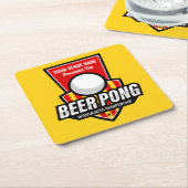Personaliseer deze Beer Pong Logo Kartonnen Onderzetters (Schuin)