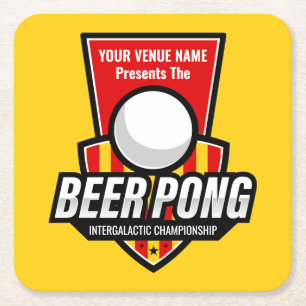 Personaliseer deze Beer Pong Logo Kartonnen Onderzetters