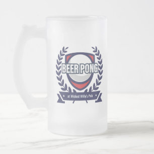 Personaliseer deze Beer Pong Logo Matglas Bierpul