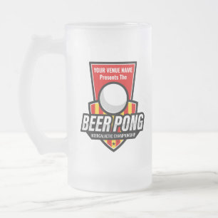 Personaliseer deze Beer Pong Logo Matglas Bierpul
